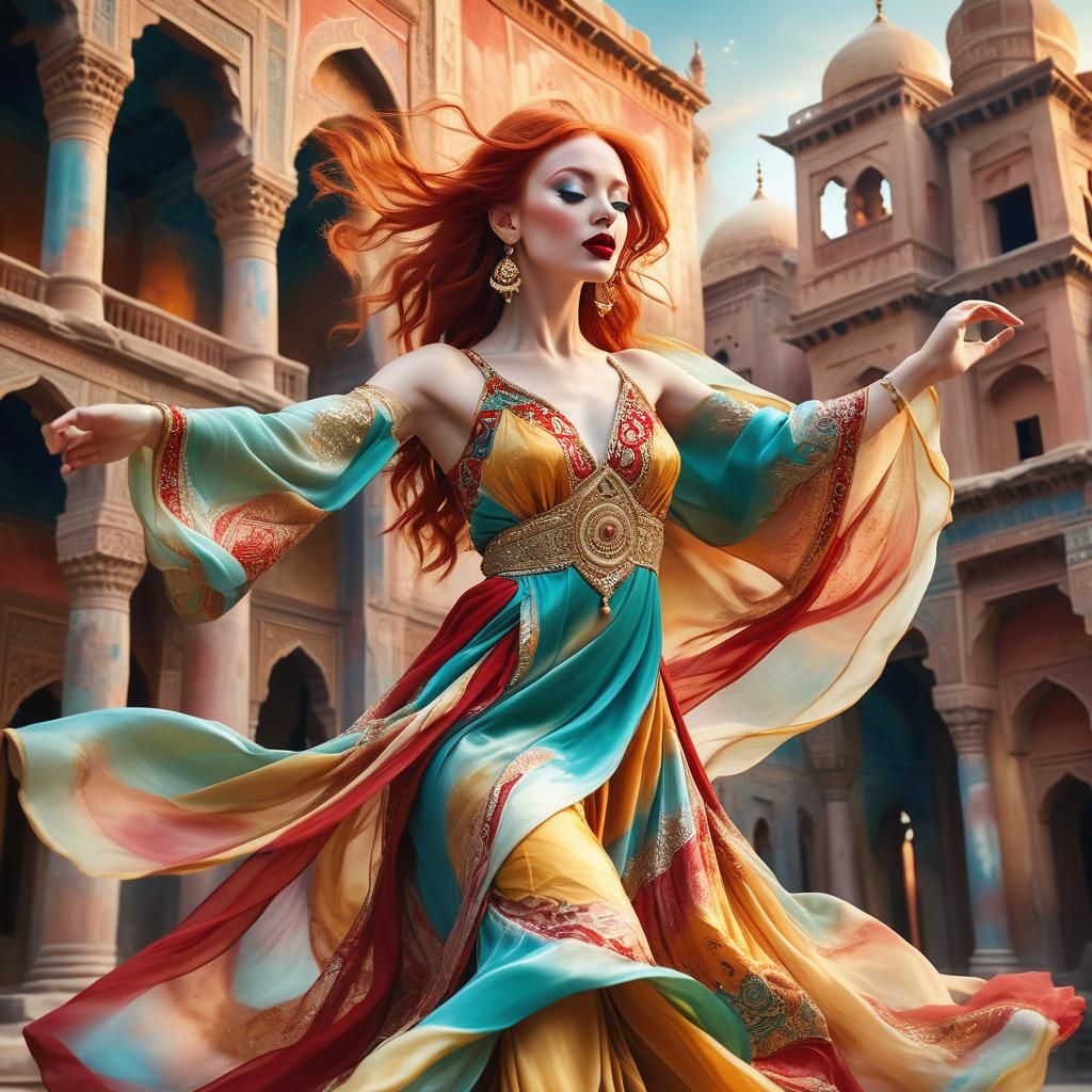 Elegant Dancer in Watercolor Style