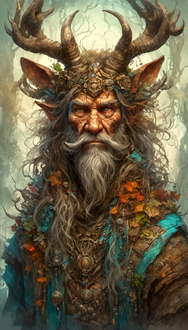 Portrait of a wise Faun