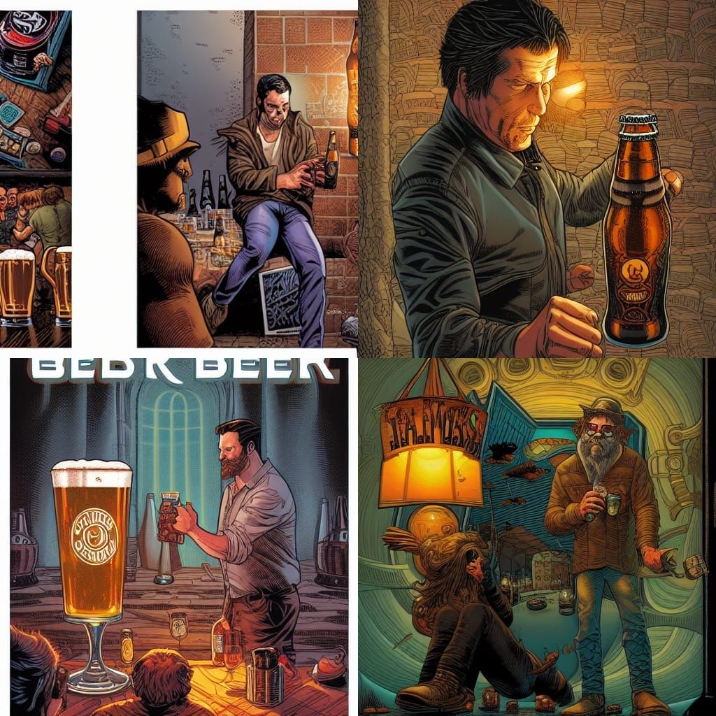 The Last Beer: Comic Book Style Art