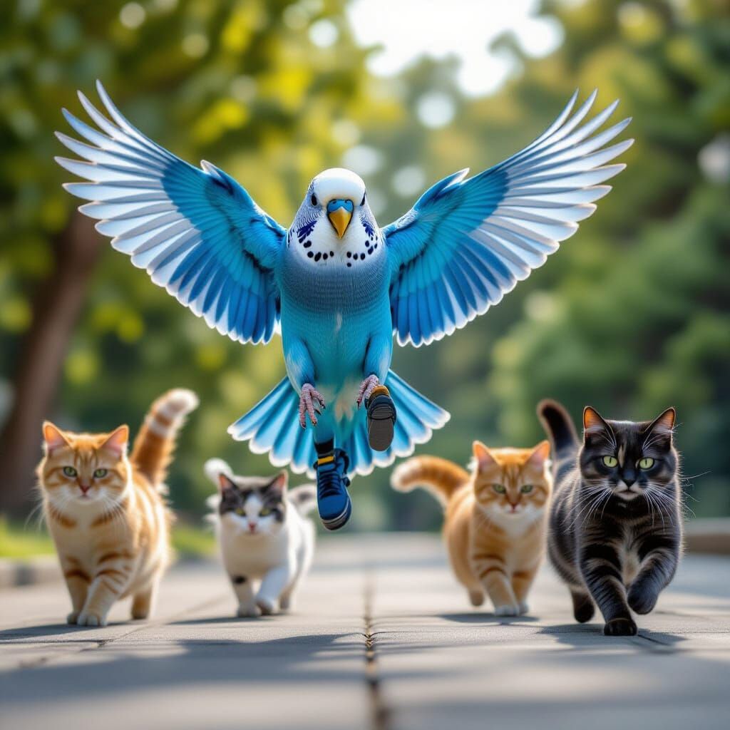 Budgie Parkour Escape: Cinematic Chase Scene