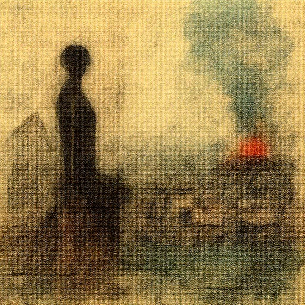 Surreal Dutch Windmill Landscape at Pale Sunrise