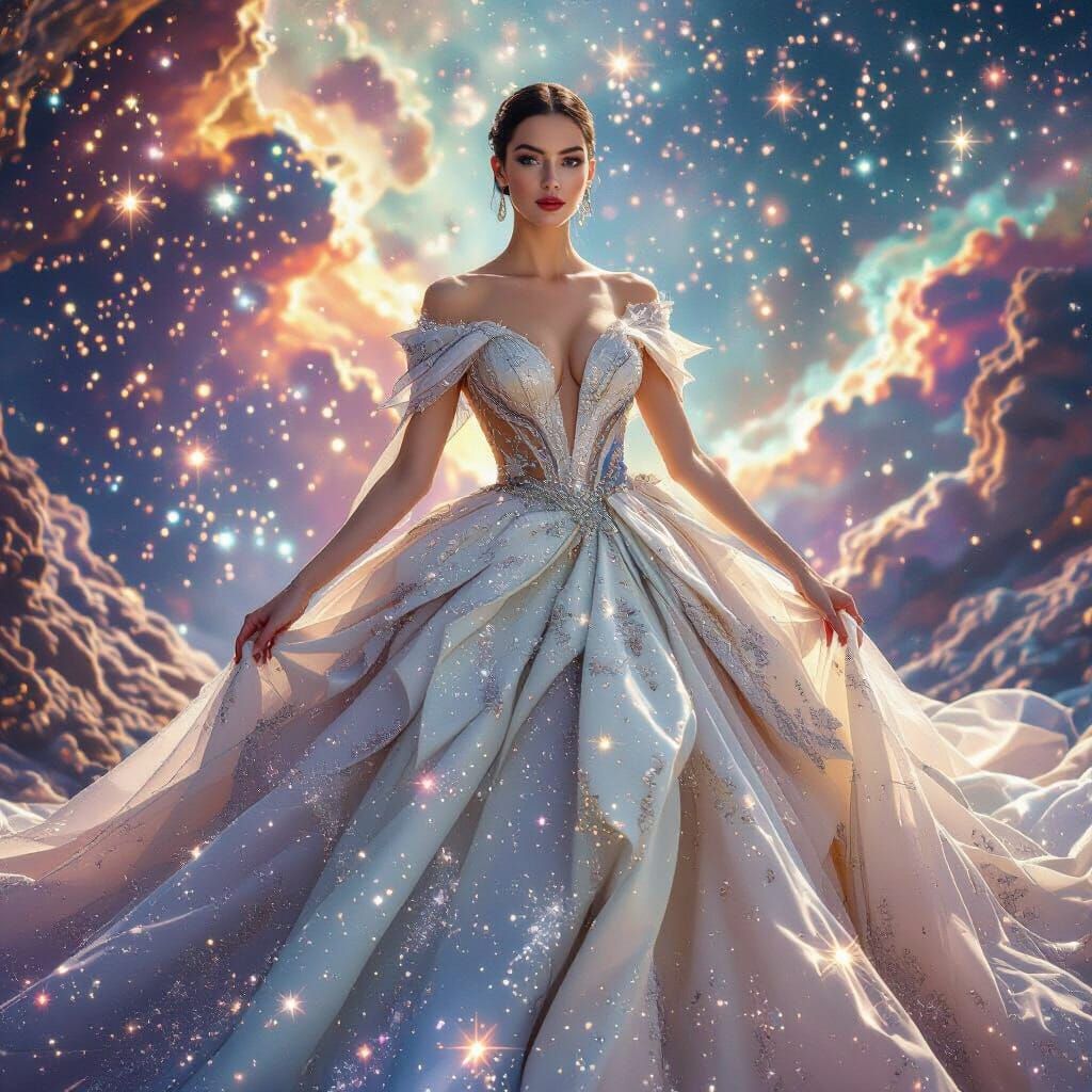 Intergalactic Princess in Dreamlike Sci-Fi Style