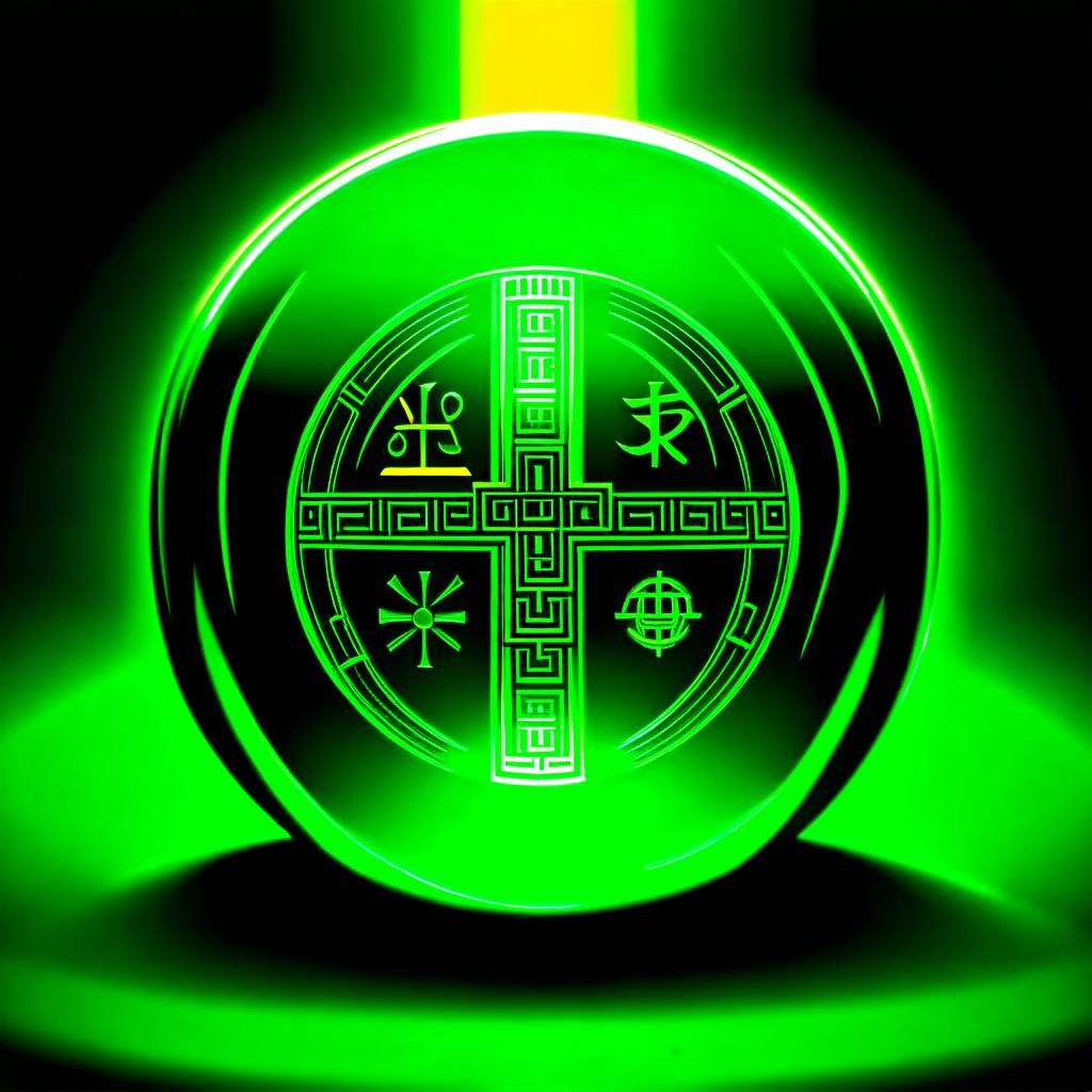 Green Orb of Languages Backlit by Energy