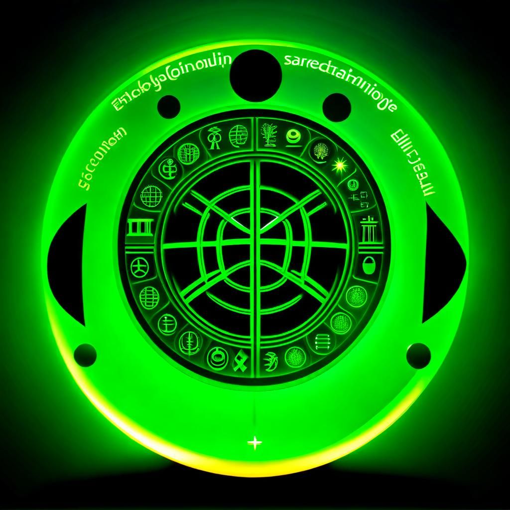 Green Orb of Languages Backlit by Energy