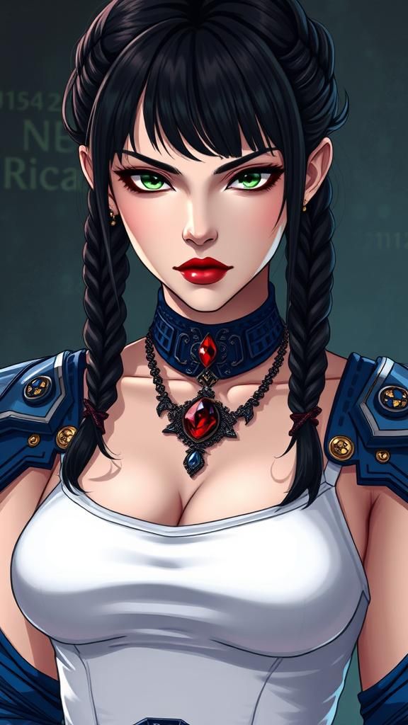 Gothic Vampire Woman in Anime Style