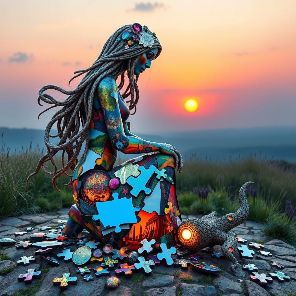 Surreal Fragmented Sculpture in Bio Art Style