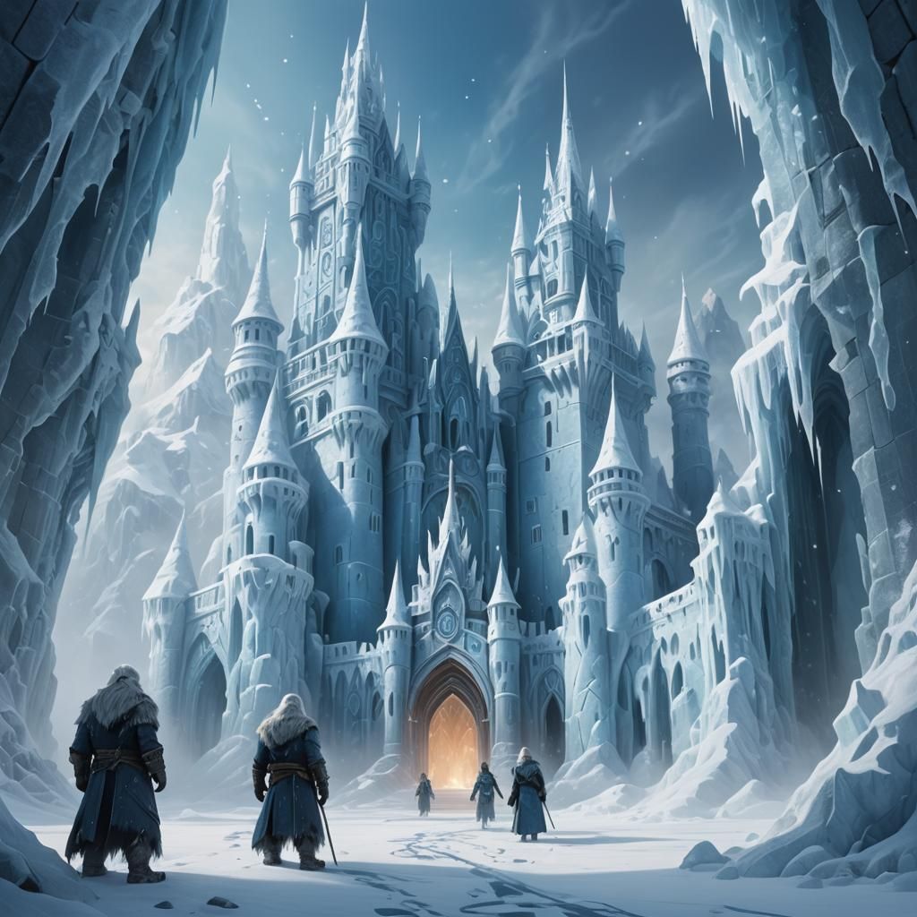 Icy Fortress Concept Art with Yeti Guards