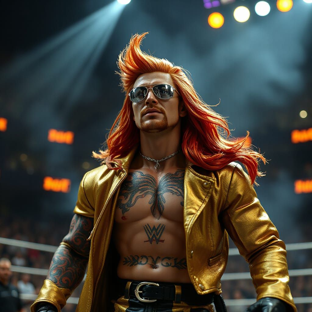 Wrestler Unleashed: Gritty Action Figure Emerges from Flames