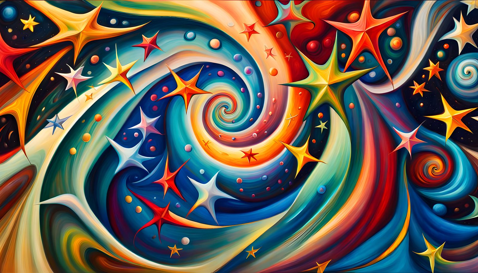 Swirling Stars in a Dreamy, Iridescent Cosmos