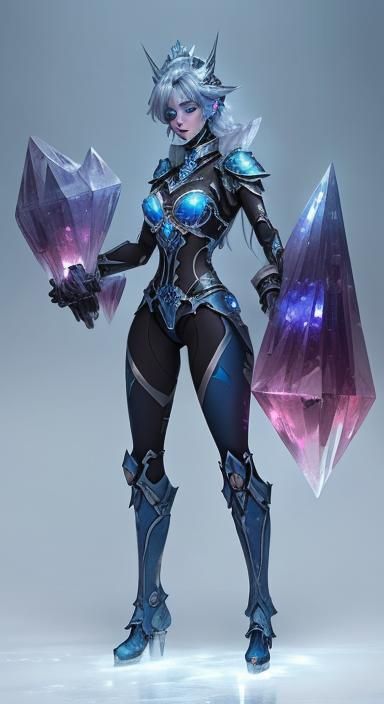 Ice Girl in Mecha Suit, Digital Painting