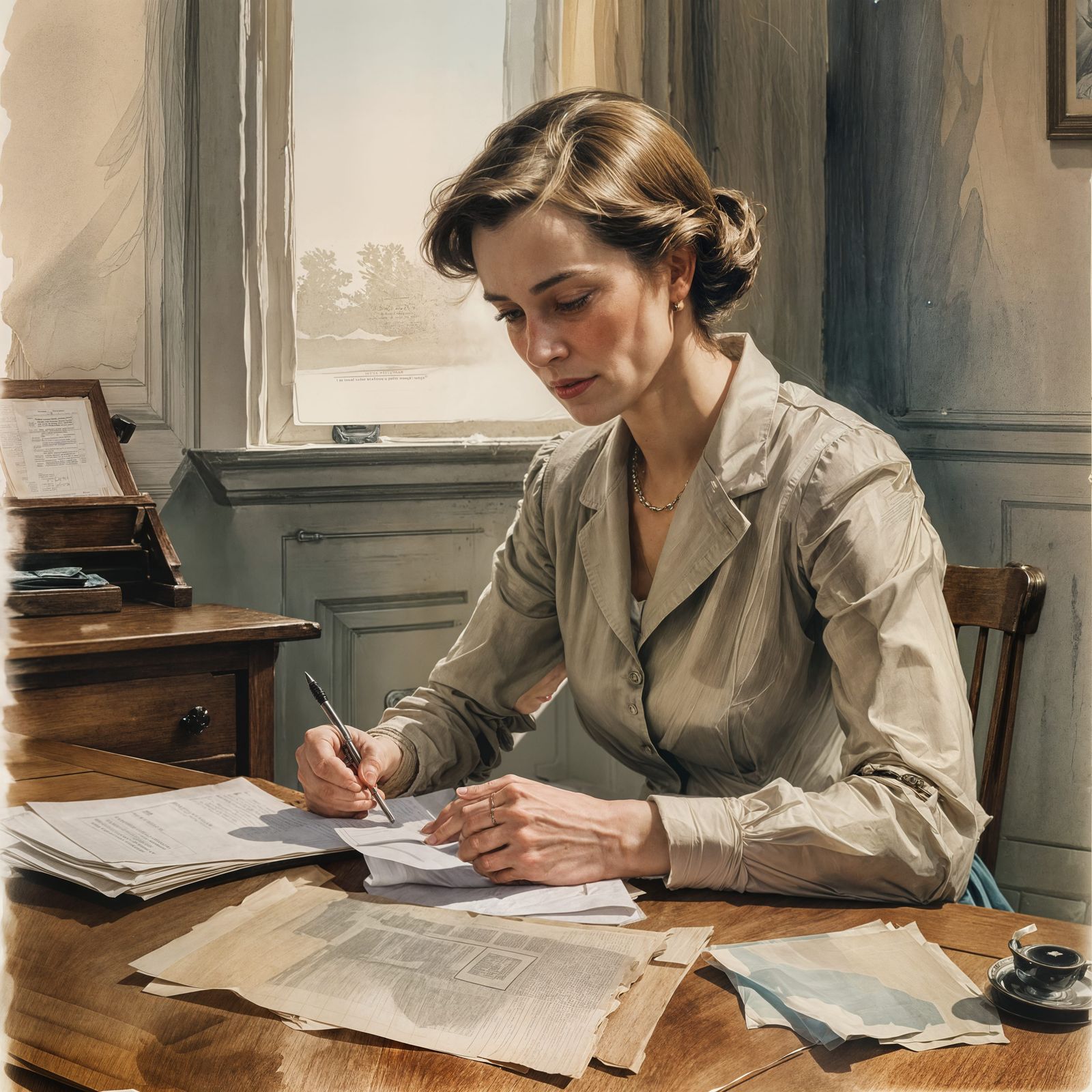 Mother home, get a telegram and shed a tear of grief