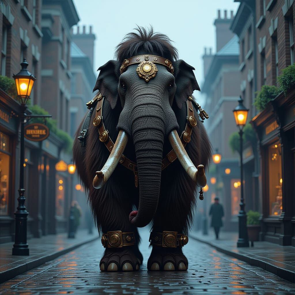 Steampunk Mammoth in Victorian London