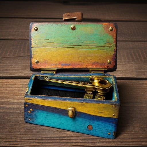 Harmonica in Fauvist Style as Vibrant Oil Painting