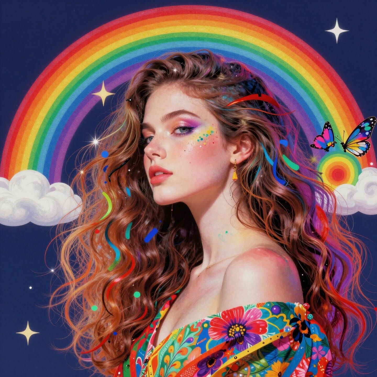 Mesmerizing Rainbow Collage Art