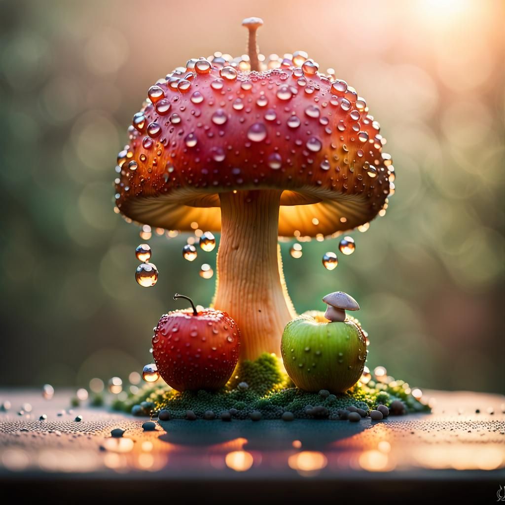 Surreal Pi Symbol Made of Apples, Dali Style