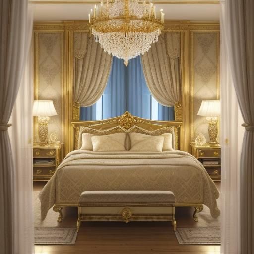 Opulent Baroque Interior with Golden Light