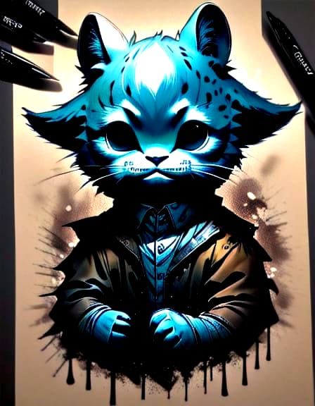 Chiaroscuro Ink Art on Paper