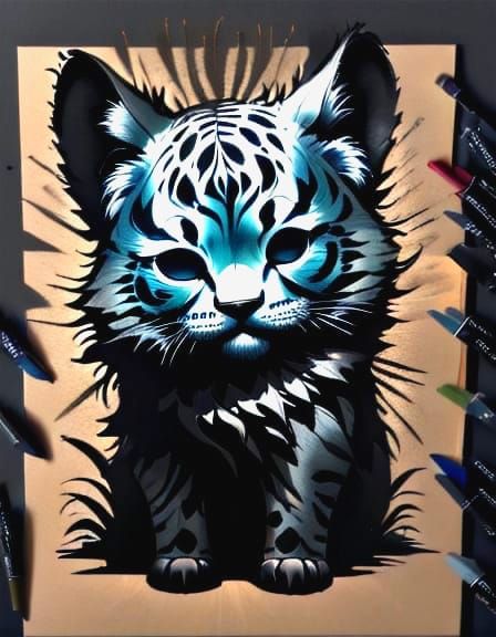 Chiaroscuro Paper Art in Unreal Ink Style