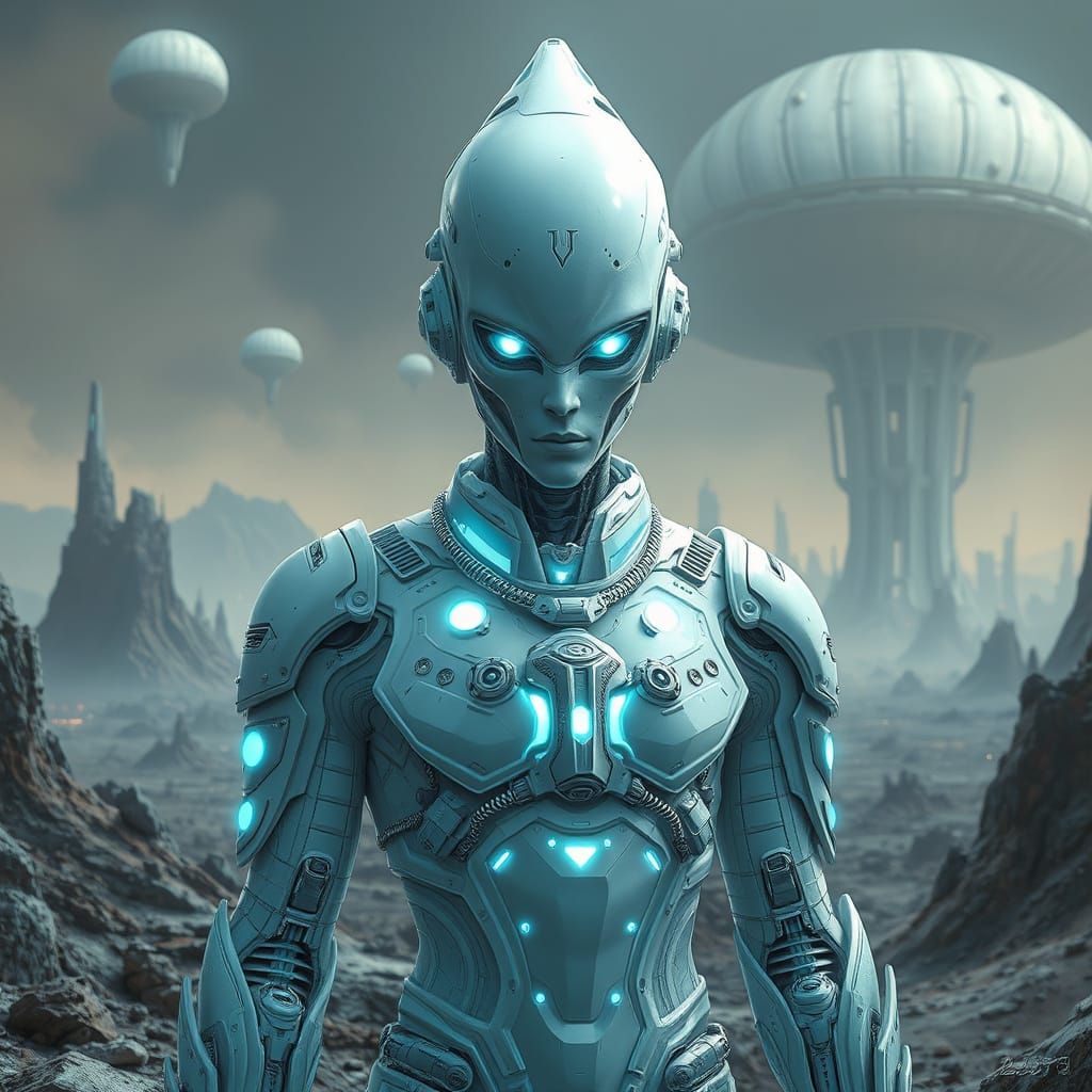 Cybernetic Guardian of Phobos in Hyper-Realistic Digital Pai...