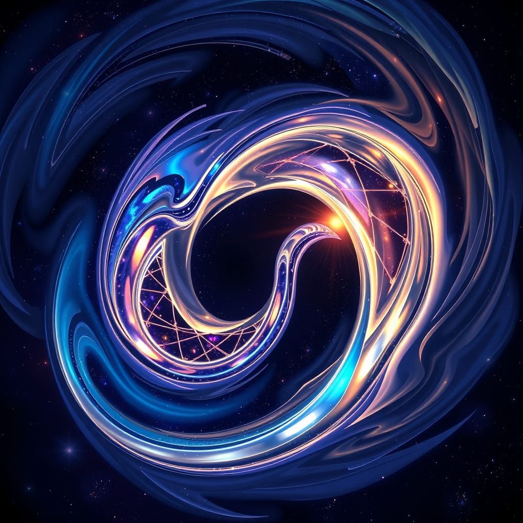 Ethereal Cosmic Portal in Jewel-Toned Abstraction