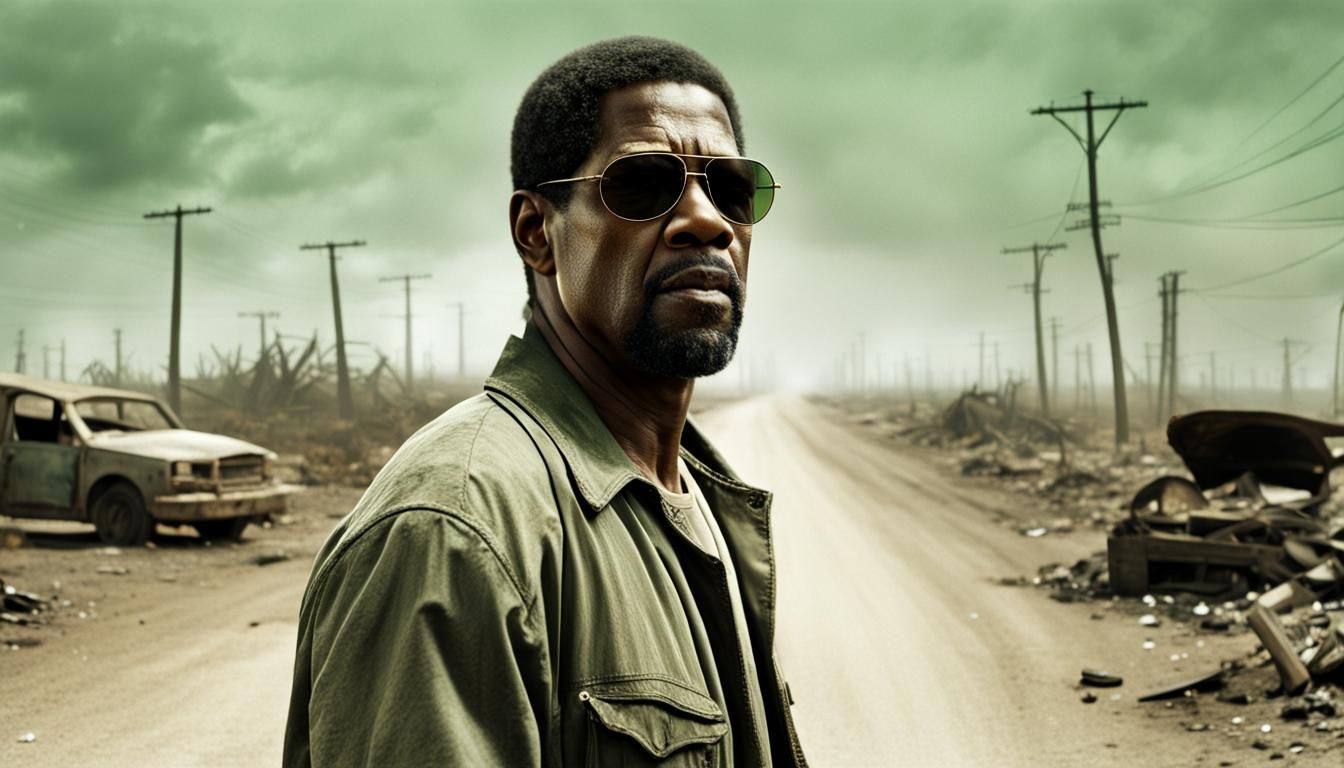 Apocalyptic Traveler on Desolate Road