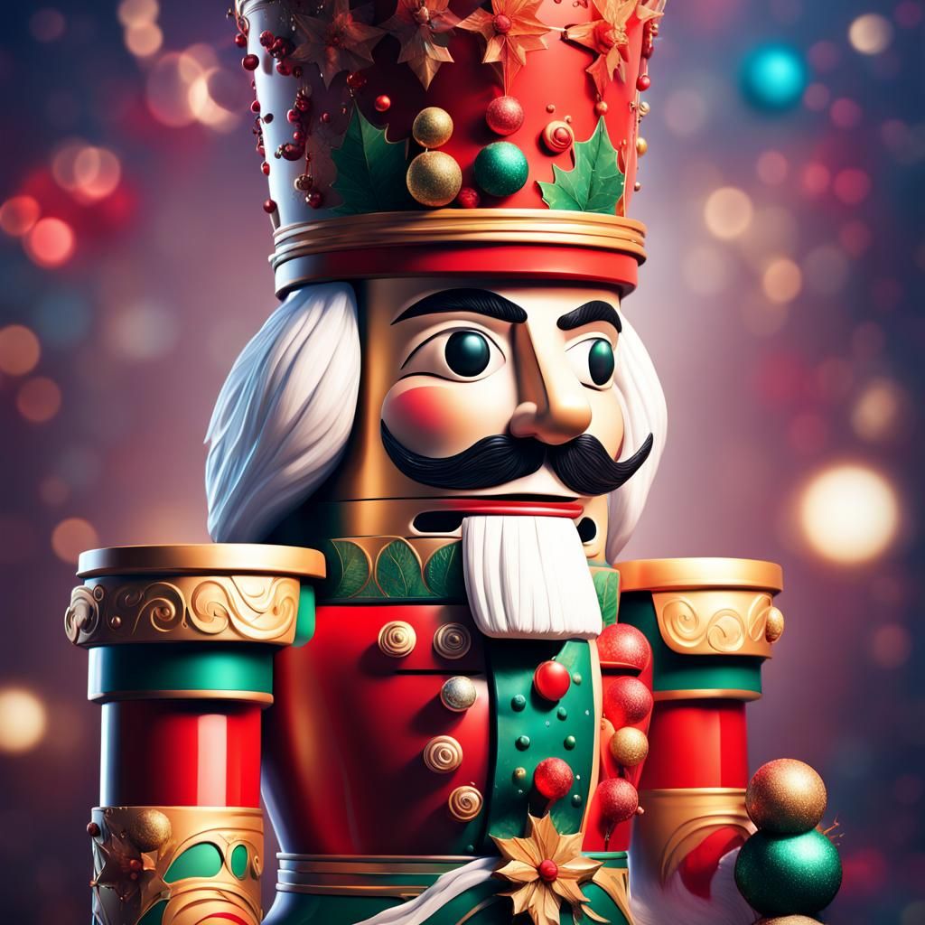Hyperrealistic Christmas Nutcracker Splash Art