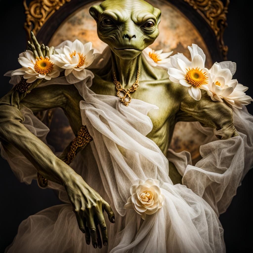 Alien Celebration in Surreal Restaurant: Masterpiece Paintin...