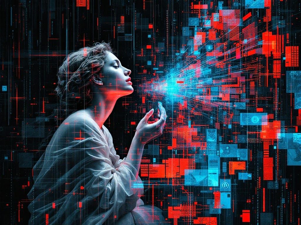 Glitched Goddess of Renaissance Truth