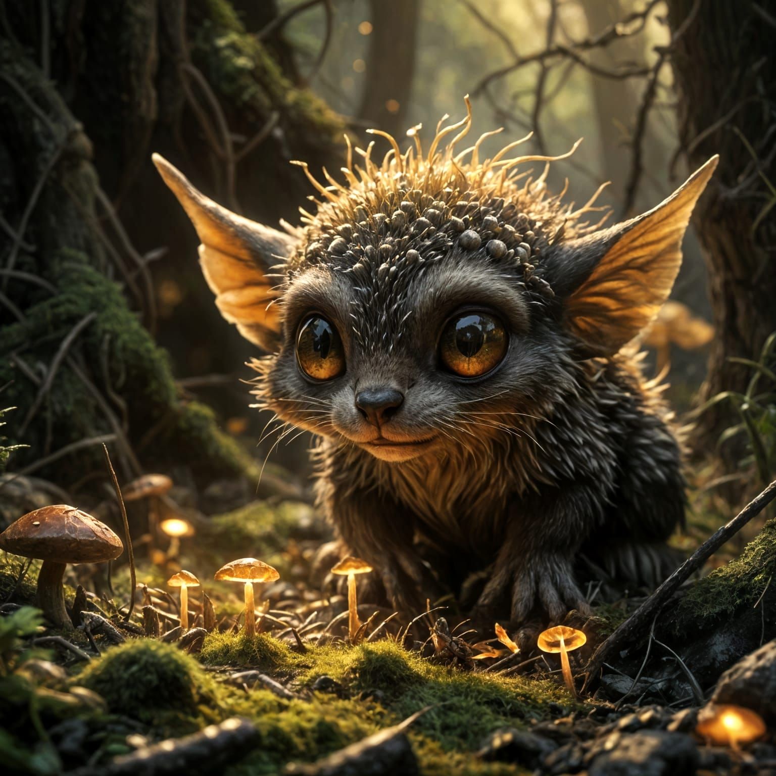 Gurgi from The Black Cauldron in Hyperrealistic Dark Fantasy...