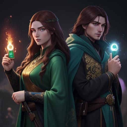 Fantasy Woman with Magic Pistol, Digital Art