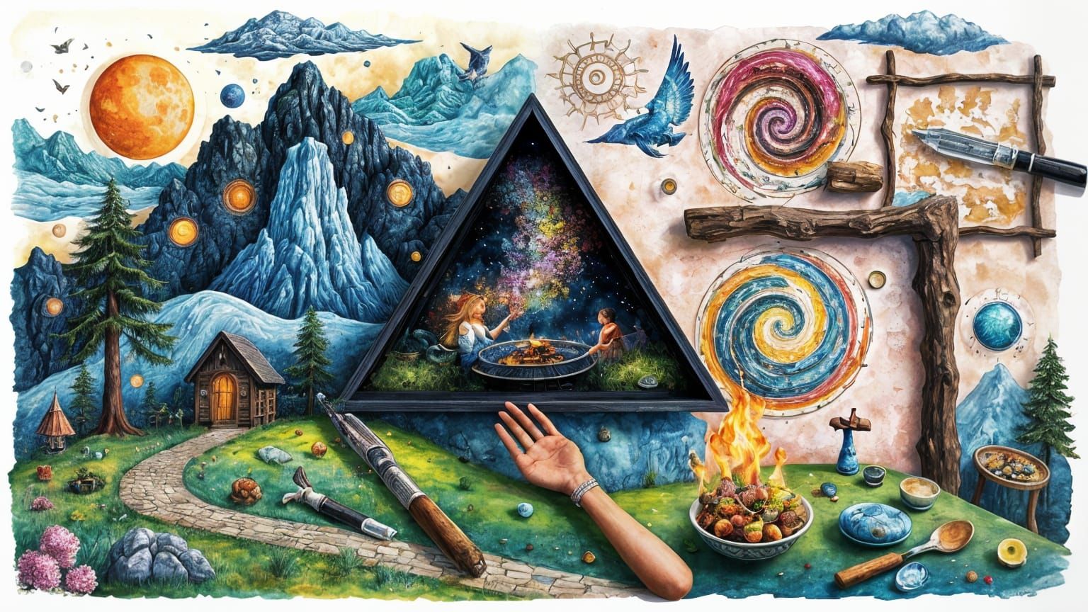 BBQ Legend: A Father's Fairytale in Abstract Watercolor