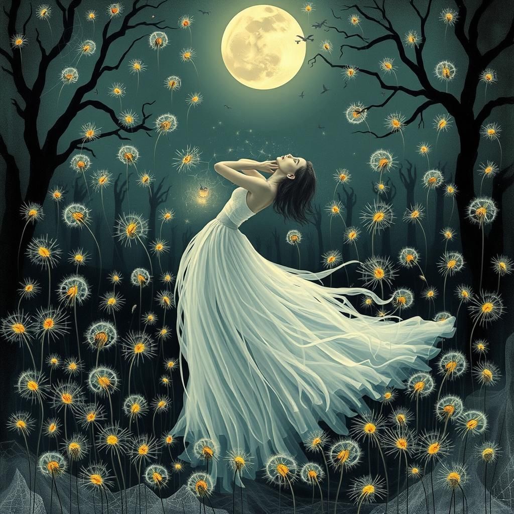 Dreamscape Halloween Wish: Surreal Biomorphic Cubist Composi...