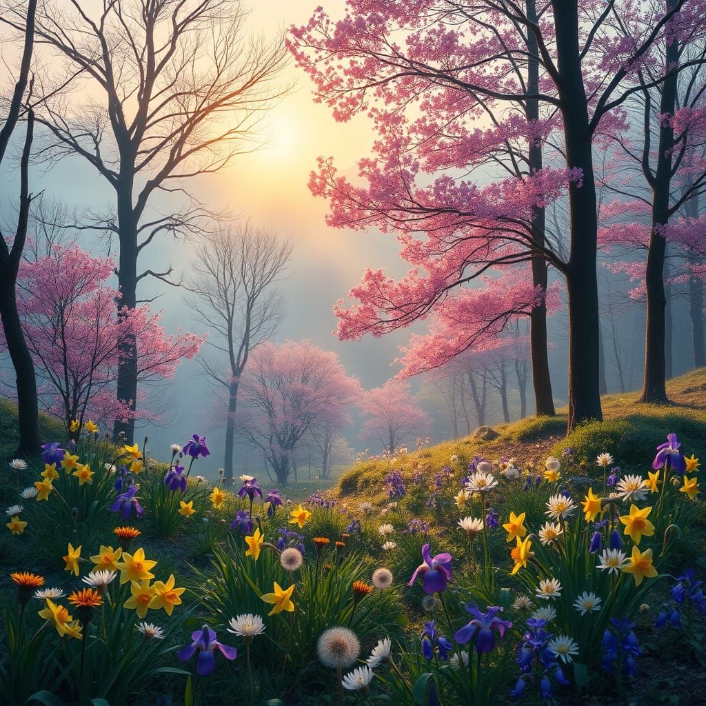 Vibrant Blueridge Mountains Landscape at Dawn