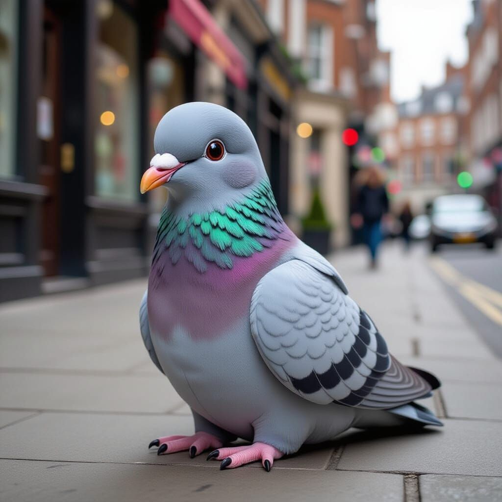 Jellycat Pigeon on a London Street