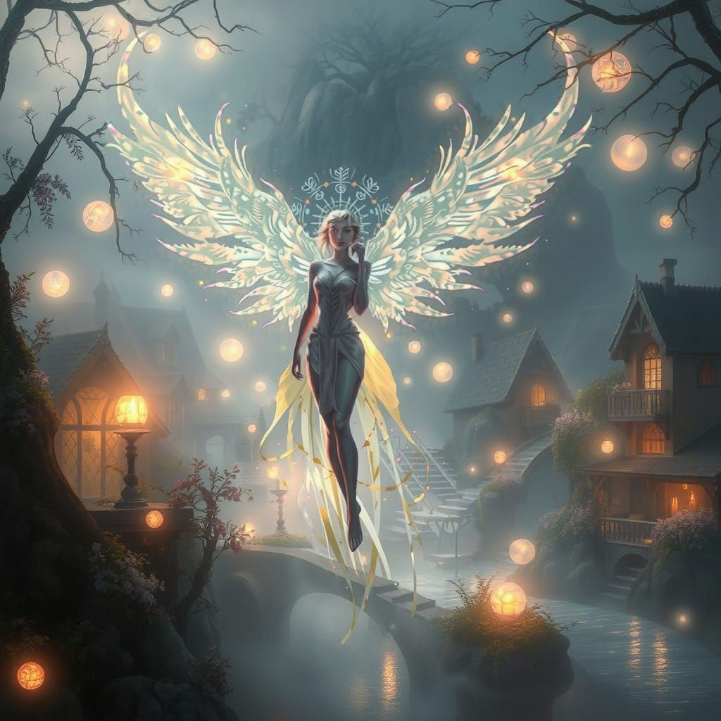 Whispers of Ethereal Wonder in a Hyperdetailed Misty Citysca...