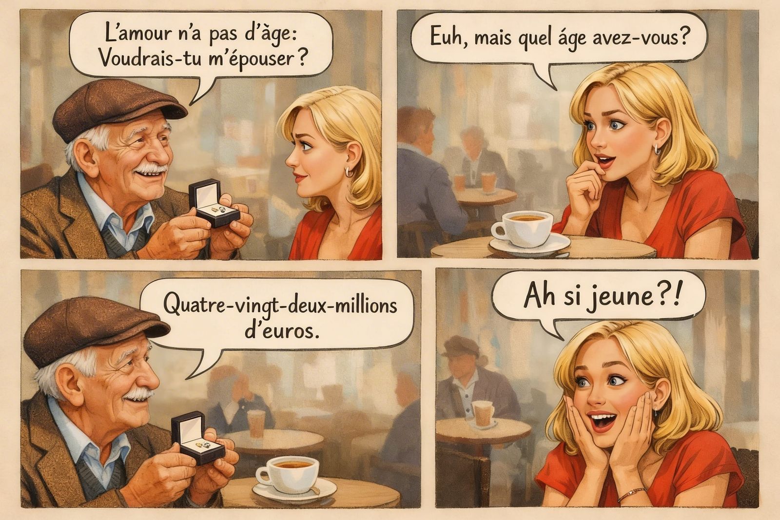 AI Art: A Young Woman Asked to Marry a Wealthy Man