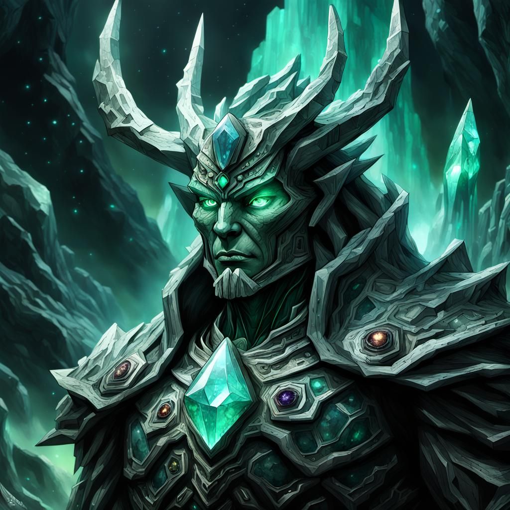 Living Stone Giant in Hyper-Realistic Anime Style