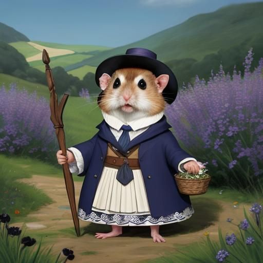 Whimsical Painterly Rendering of Absurd Scene