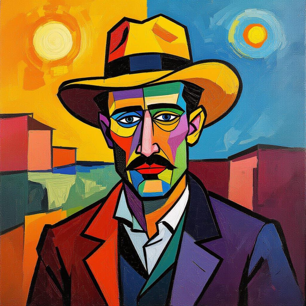 Vibrant Mango with Intricate Textures in Neo-Impressionist S...