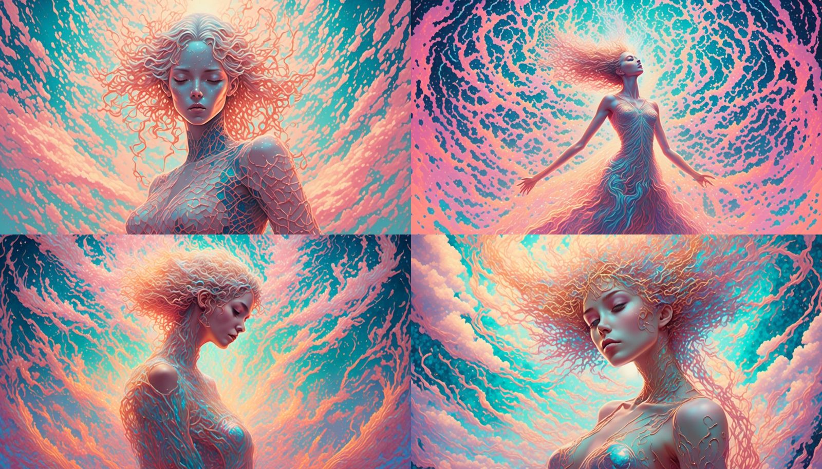 Ethereal Energy Figure in Pastel Portrait