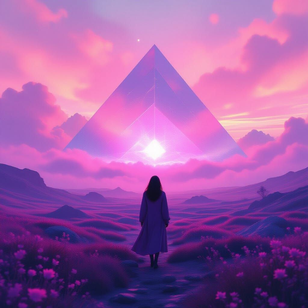 Psychedelic Prism Landscape in a Digital Art Style