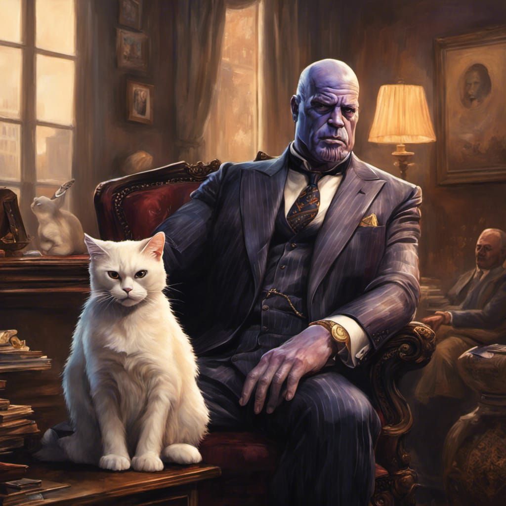Thanos as Don Corleone: Hyperrealistic Concept Art