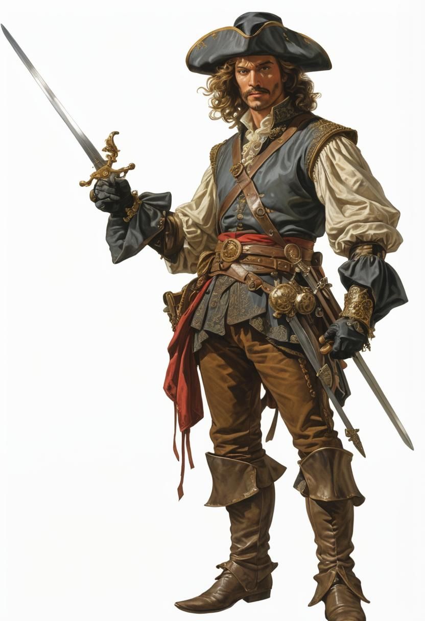 French Duelist Illustration in Fantasy Art Style