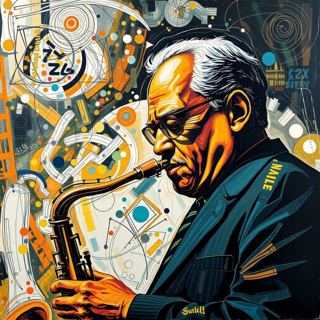 Expressive Jazz Saxophonist in Dynamic Motion