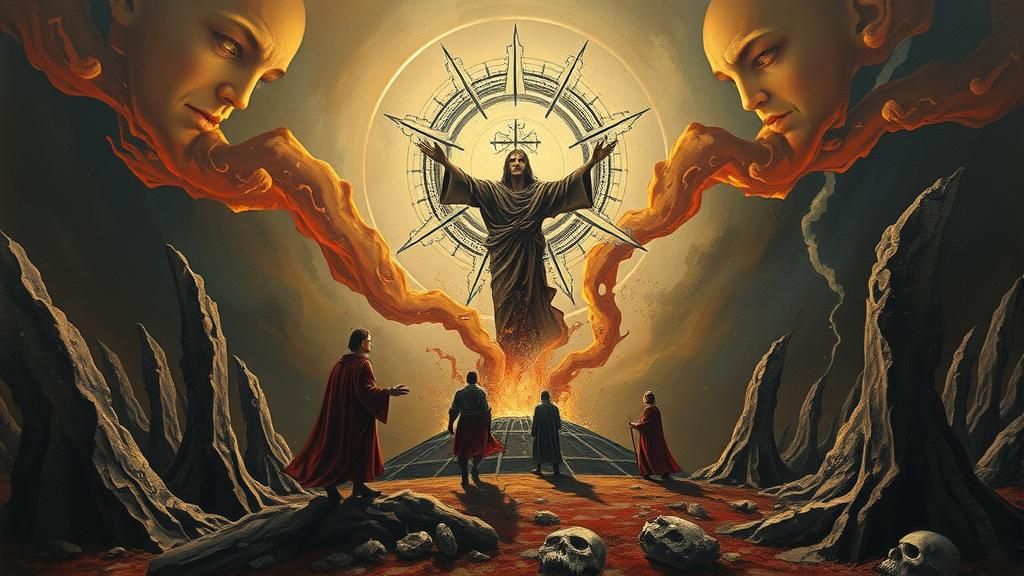 Abstract Dystopian Surrealism with Intricate Motifs