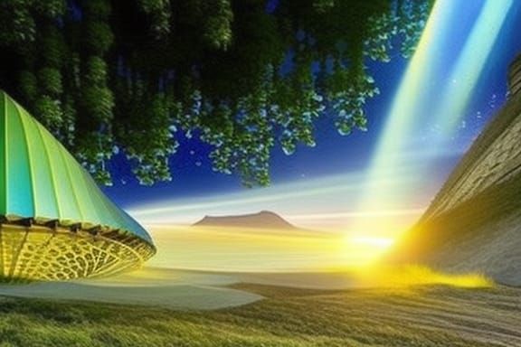 Biopunk Landscape with Noctilucent Lights