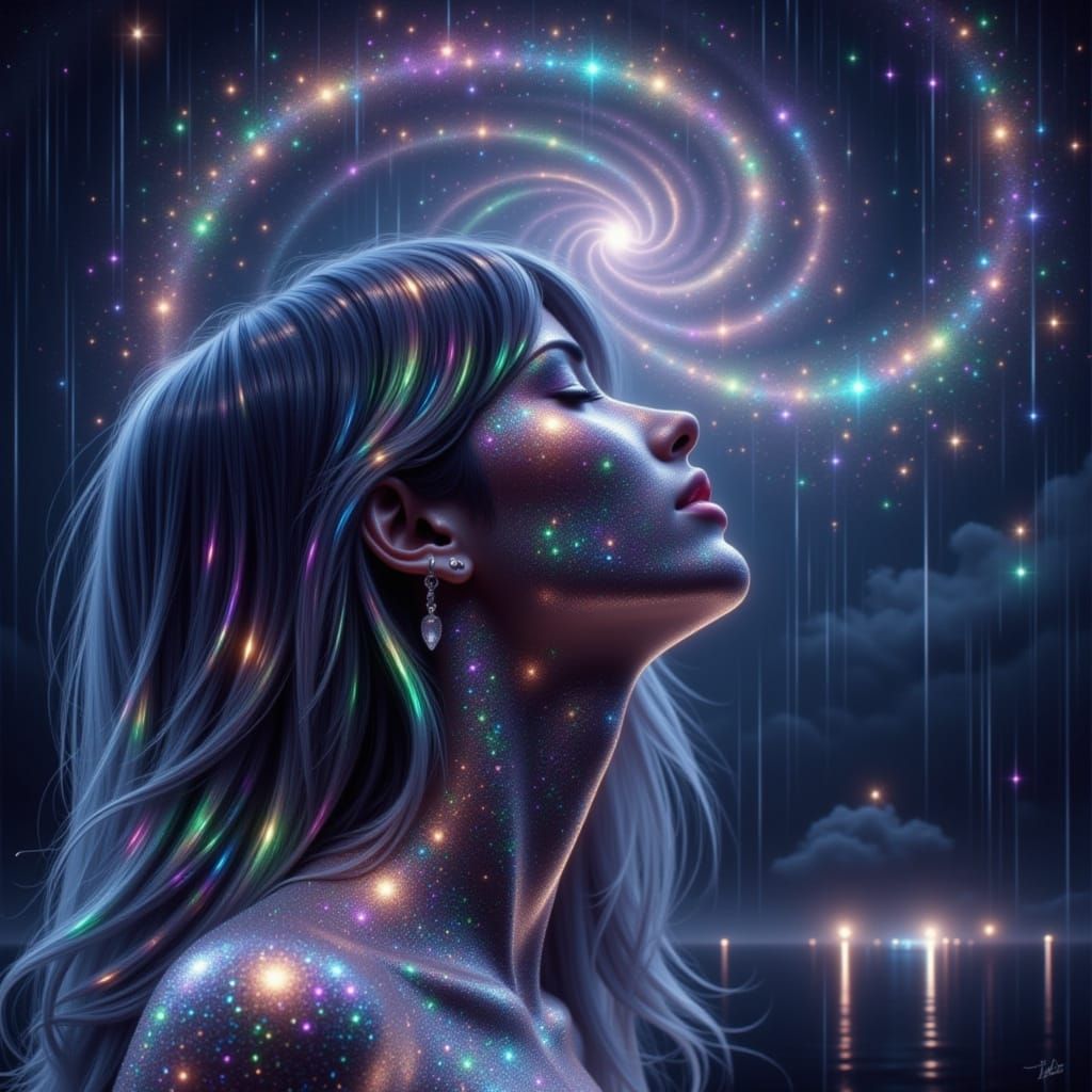 Cyborg Woman Cries Happy Tears Feeling Rain For First Time