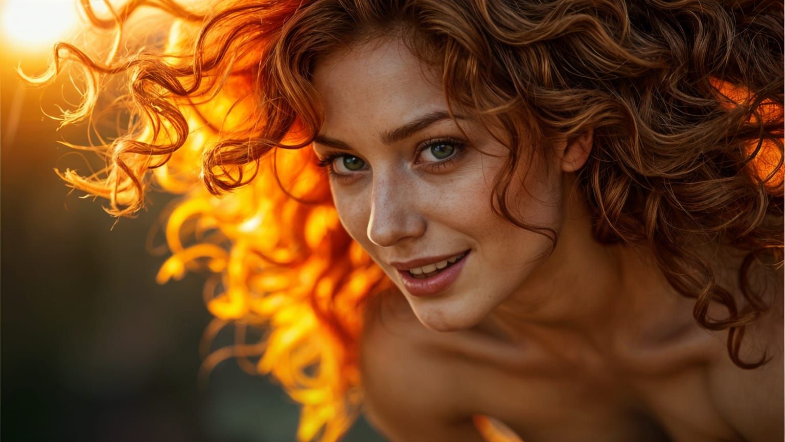 Ethereal Redhead in Cinematic Glow