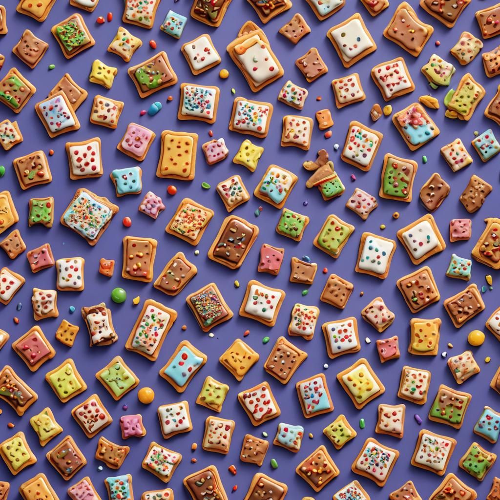 Stylized Pop Tarts in 3D Digital Art Style