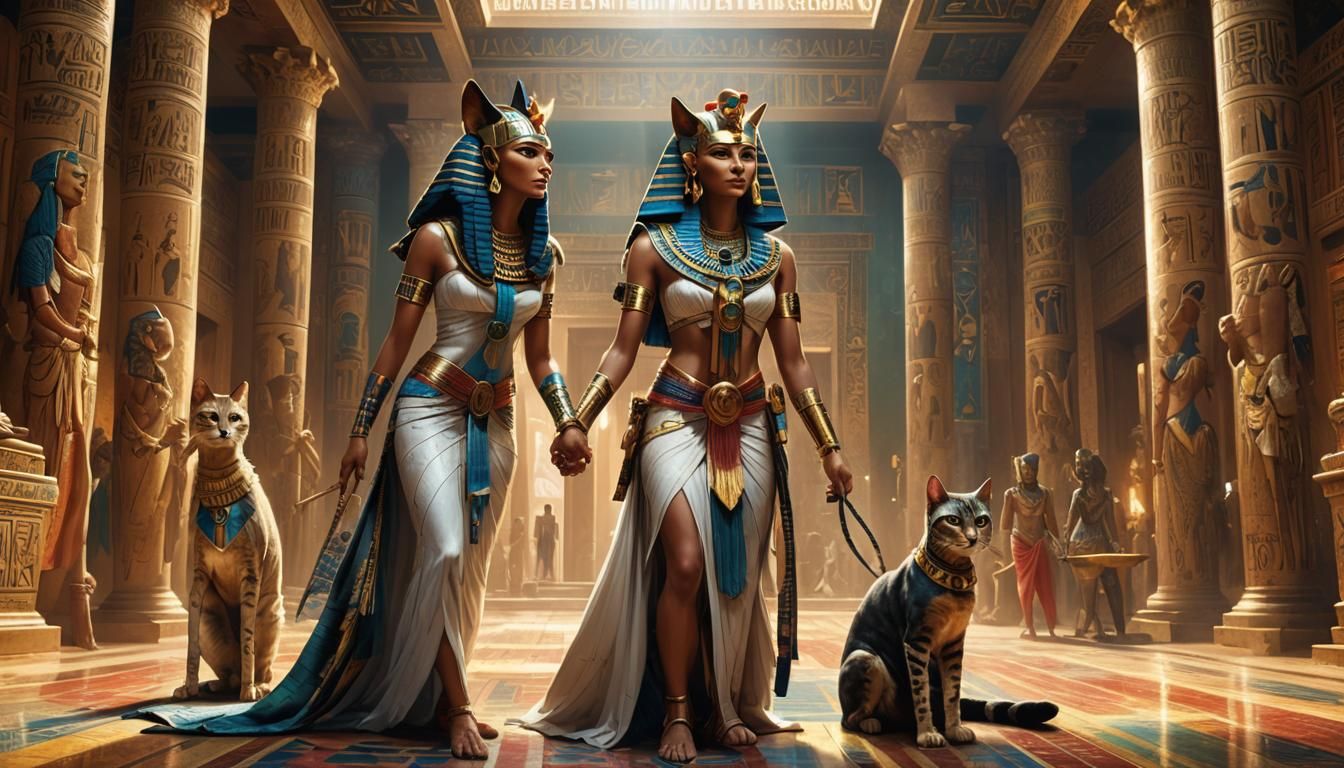 Isis and Bastet Meet in Palace Hall